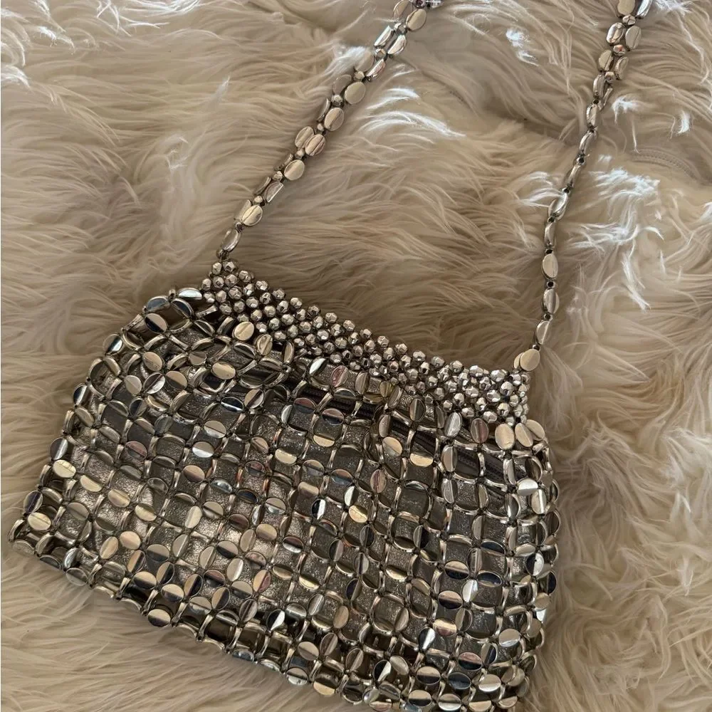 Silver shoulder party bag - Picture 3 of 6